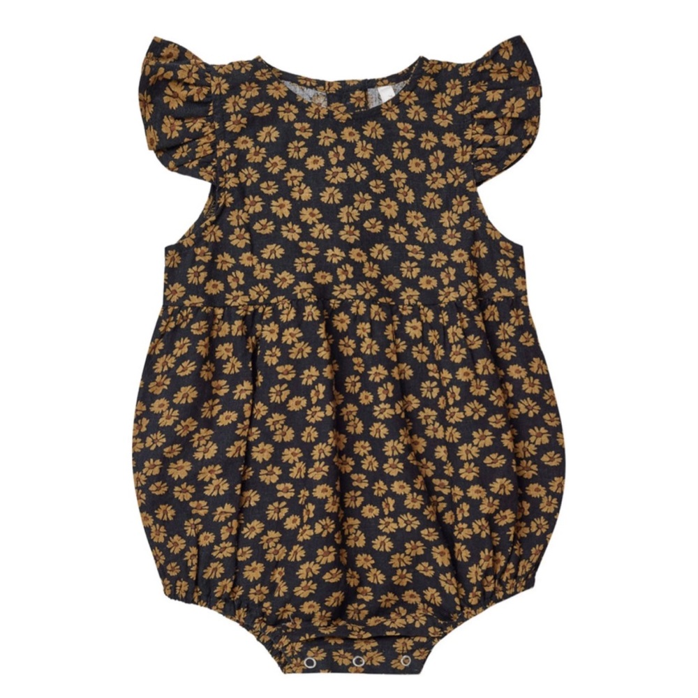 Rylee + Cru Amelia Romper in Black Floral